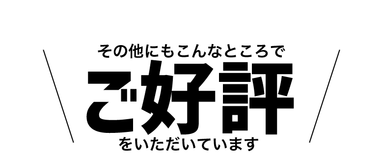 その他にもこんなところでご好評をいただいています