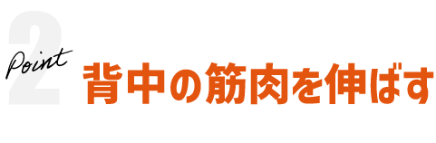 ポイント2：背中の筋肉を伸ばす